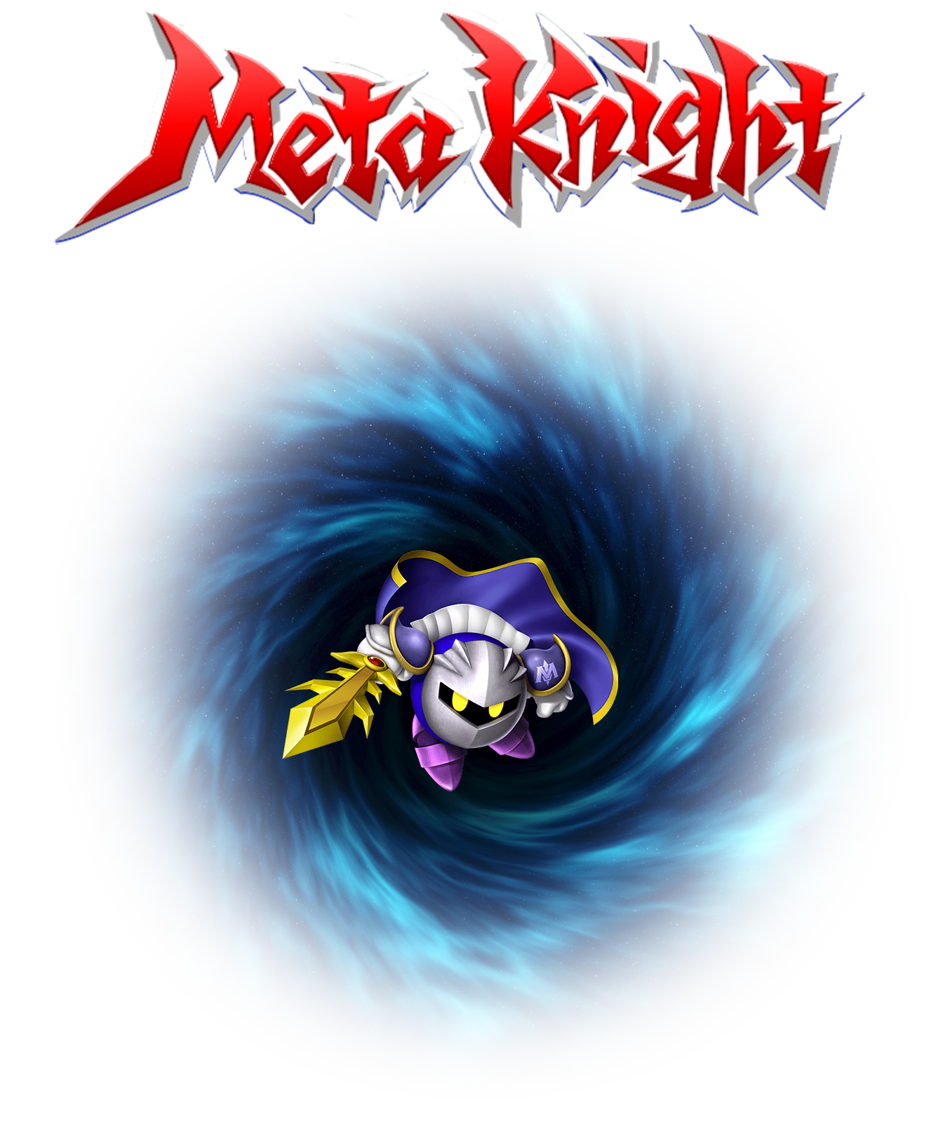 Meta Knight- a blue masked character with a cape and a sword.